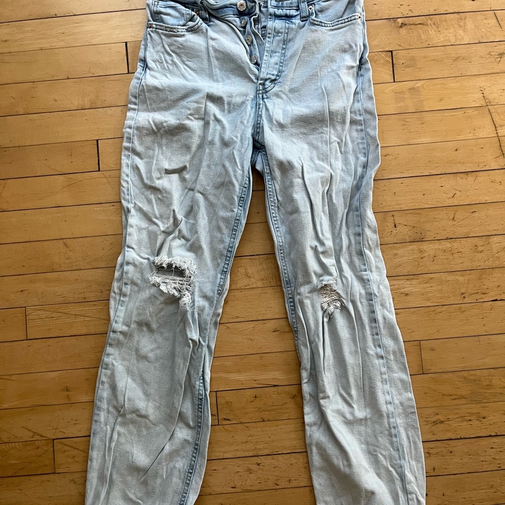 Wild Fable Light Blue Ripped Straight Leg Jeans